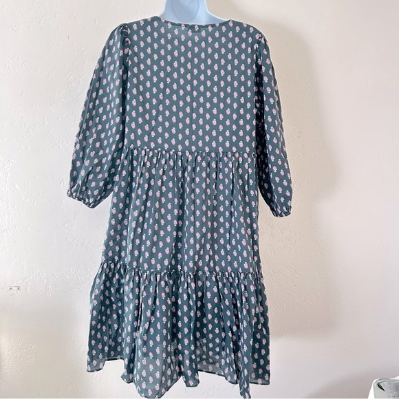 J CREW BEACHWEAR Organic Cotton A-line Floral Tiered Beach Dress Best Buds S - Picture 5 of 13